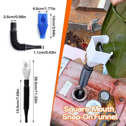 10Pcs Funnels for Automotive Use, Wide Mouth Plastic Oil Funnel Set | Flexible Long Neck Fuel Funnel Kit with Spout & Filter for Filling Car Engine Oil, Gasoline, Diesel, Coolant, Fluid