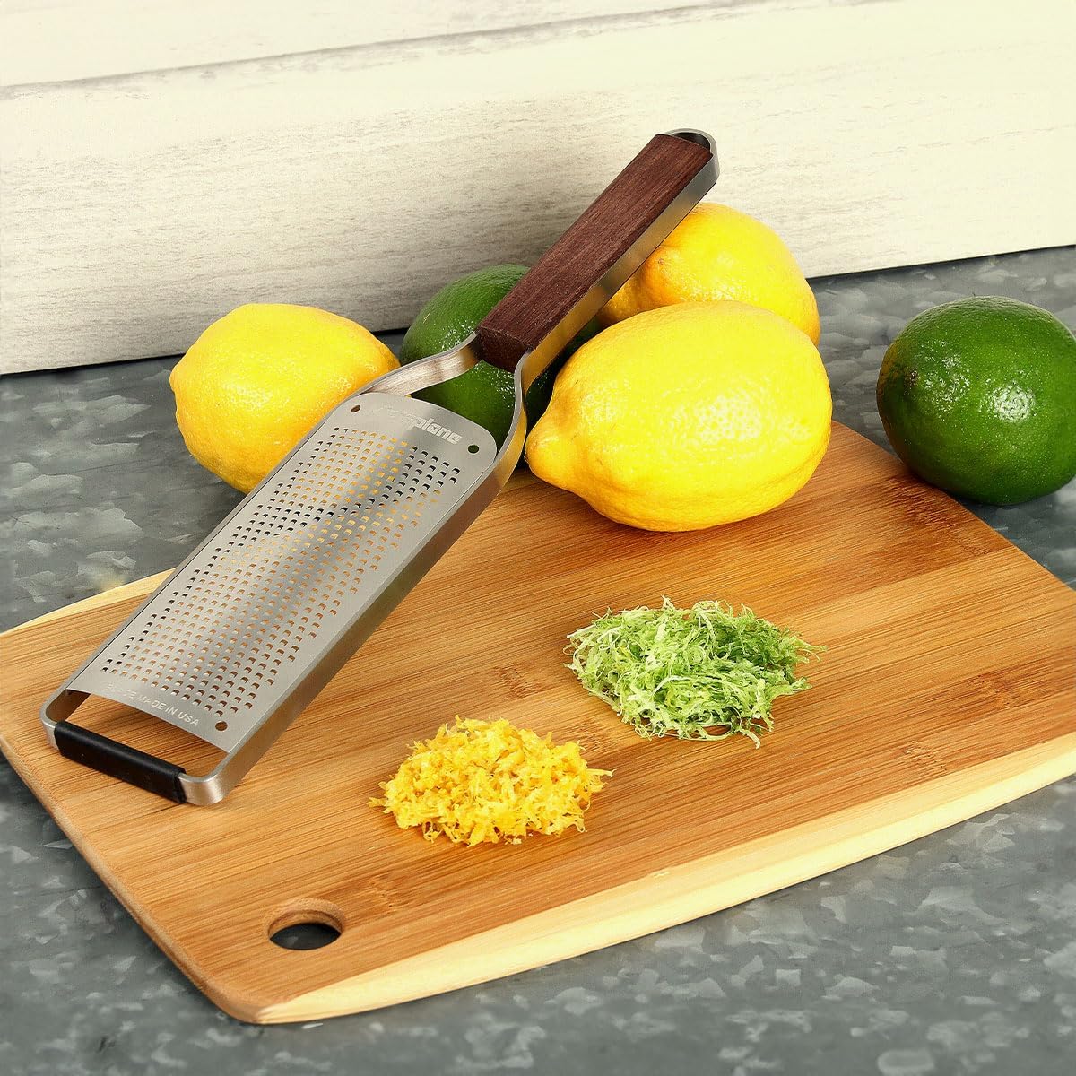 Master Series Wood Handle Stainless Steel Frame Fine Blade Cheese Grater