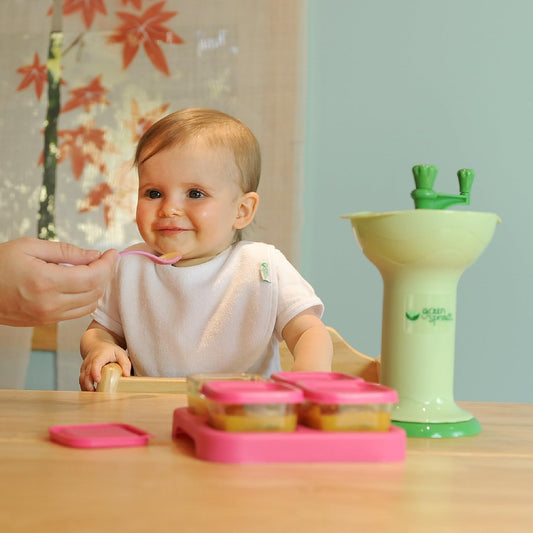 Fresh Baby Food Mill, Manual Puree Maker with Built-In Serving Bowl, Separates Seeds & Skins, No Batteries or Electricity Needed, Compact, Dishwasher Safe