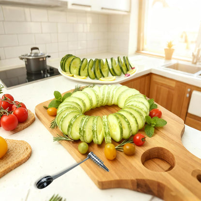 2 Pcs Stainless Steel Spiral Slicers, Portable Manual Cutter, Piranha Spiral Cutter Tool for Melon Fruit Potato Cucumber Carrot Vegetables Kitchen Accessories Tool