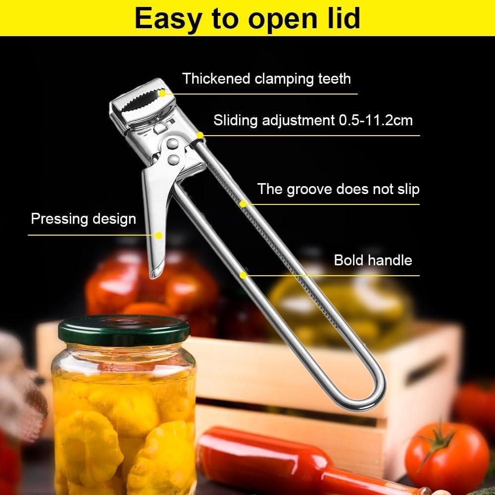 2026 New Jar Opener for Weak Hands,Adjustable Stainless Steel Jar Opener,Jar Gripper Tight Lid Opener, Jar Lid Gripper,Kitchen Gadgets Accessories