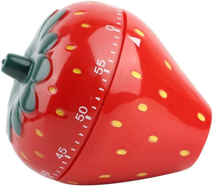 Kitchen Timer Strawberry Shaped, 60 Minutes Kitchen Timer Mechanical Time Reminder Kitchen Accessorie for Cooking