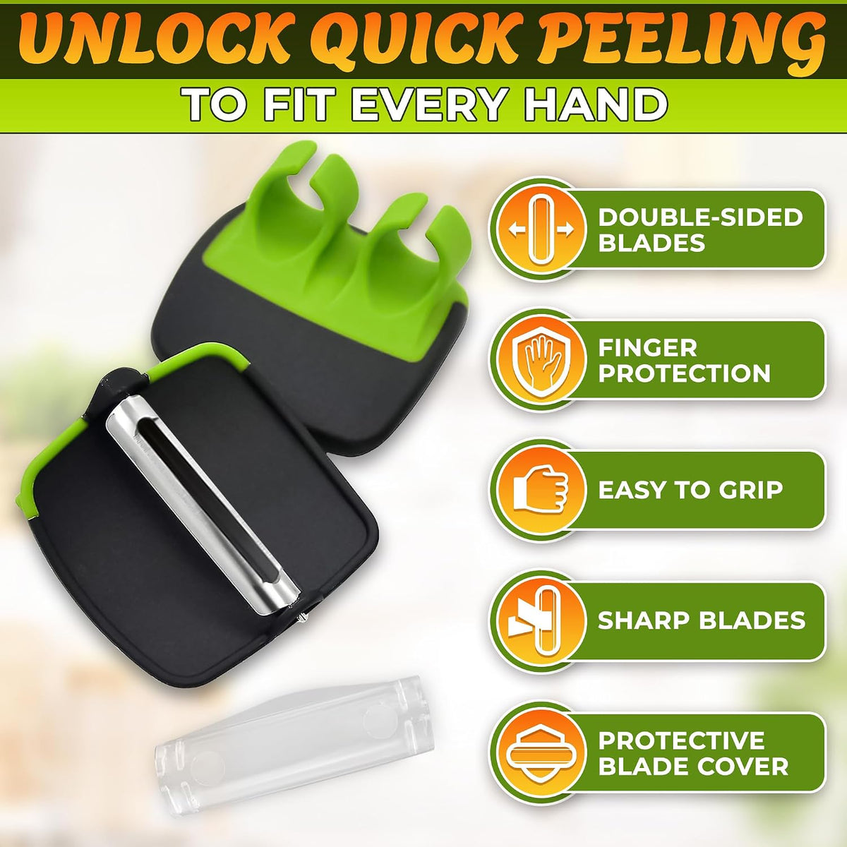 Finger Potato Peeler Set, Palm Peeler, Stainless Steel Blades
