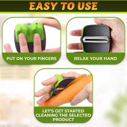 Finger Potato Peeler Set, Palm Peeler, Stainless Steel Blades