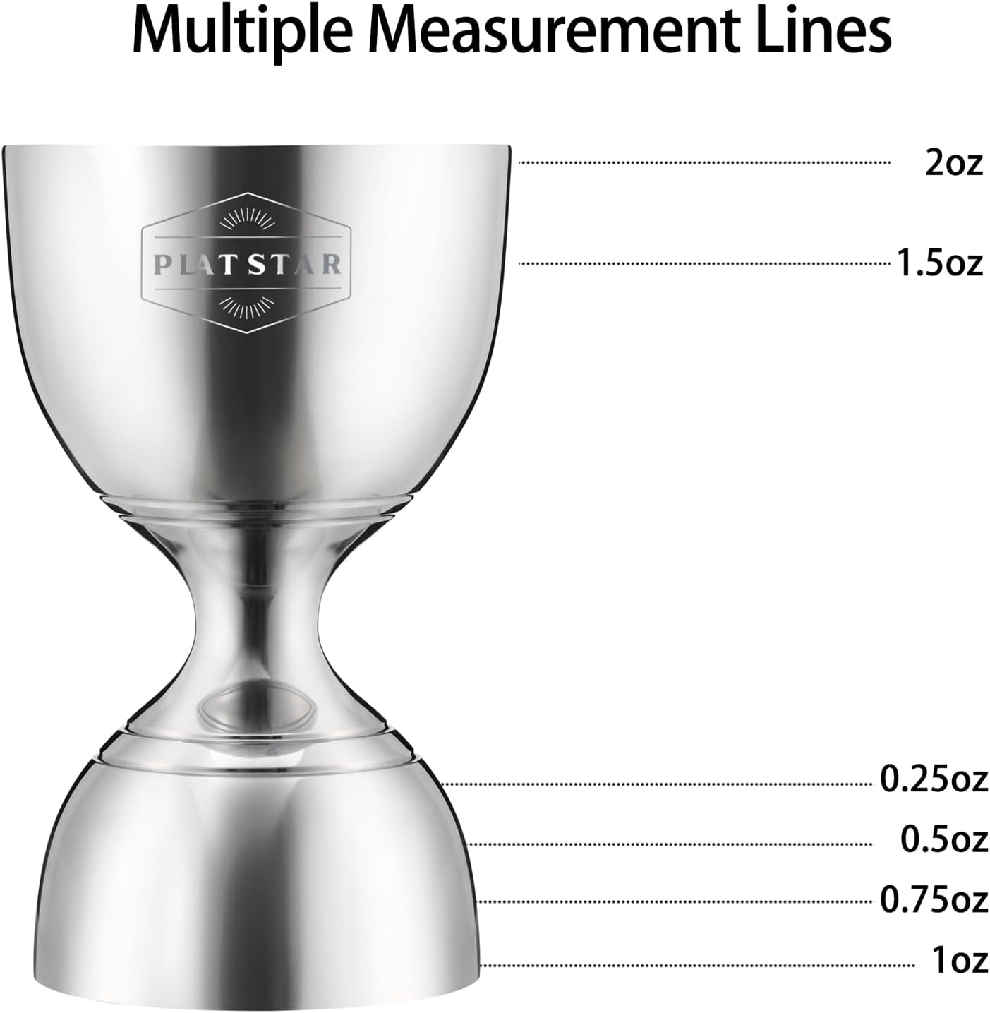 Cocktail Measuring Jigger, Shot Measure Double Jigger with Measurements inside, Bar Jigger Liquor Alcohol Measuring, Bell Jigger for Bartending, 2 oz 1 oz Bartender Jigger Stainless Steel