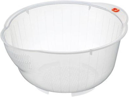 Japanese Rice Washing Bowl with Side and Bottom Drainers, Made in Japan