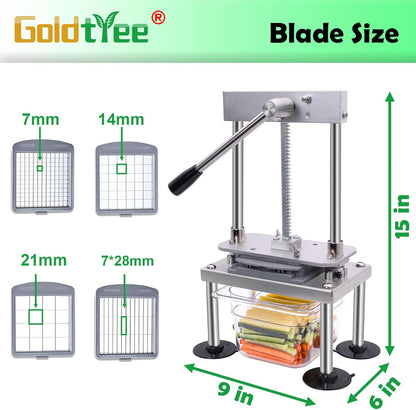 Goldtree French Fry Cutter for Potatoes Onion Food Fruit Vegetable Chopper | Stainless Steel Structure Cutter, Food Onion Dicer for Tomatoes Fruit, Labor-saving, Time-saving, Safe, Sturdy