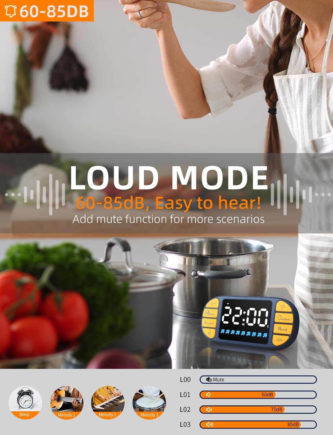 Magnetic Digital Kitchen Timer for Classroom Countdown