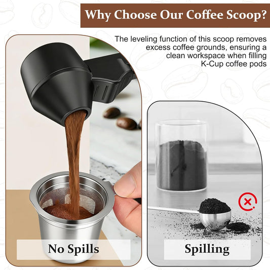 Coffee Spoon Funnel Set, Anti-Stain Measuring Spoon, 2 Tablespoon Capacity, Also Suitable for Protein Powder, Tea, etc., 1 Pcs