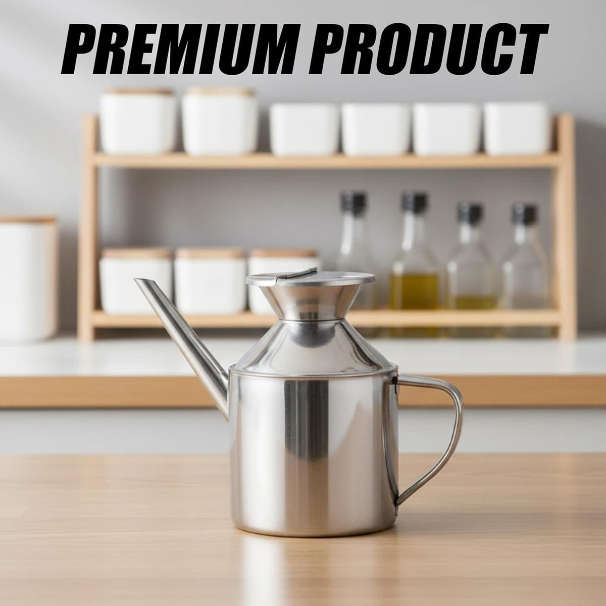 Stainless Steel Oil Dispenser Bottle | Versatile Syrup and Soy Sauce Dispenser with Ergonomic Handle, Leak-Proof for Kitchen & Restaurant Use, Easy to Clean