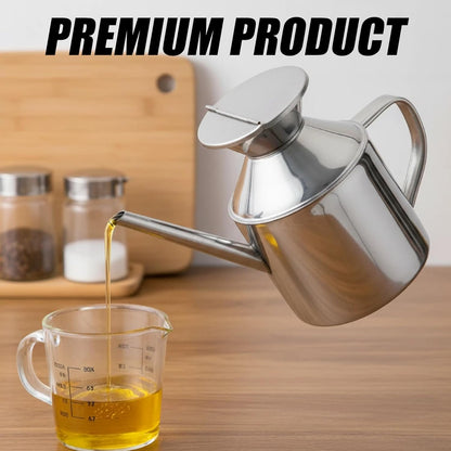 Stainless Steel Oil Dispenser Bottle | Versatile Syrup and Soy Sauce Dispenser with Ergonomic Handle, Leak-Proof for Kitchen & Restaurant Use, Easy to Clean