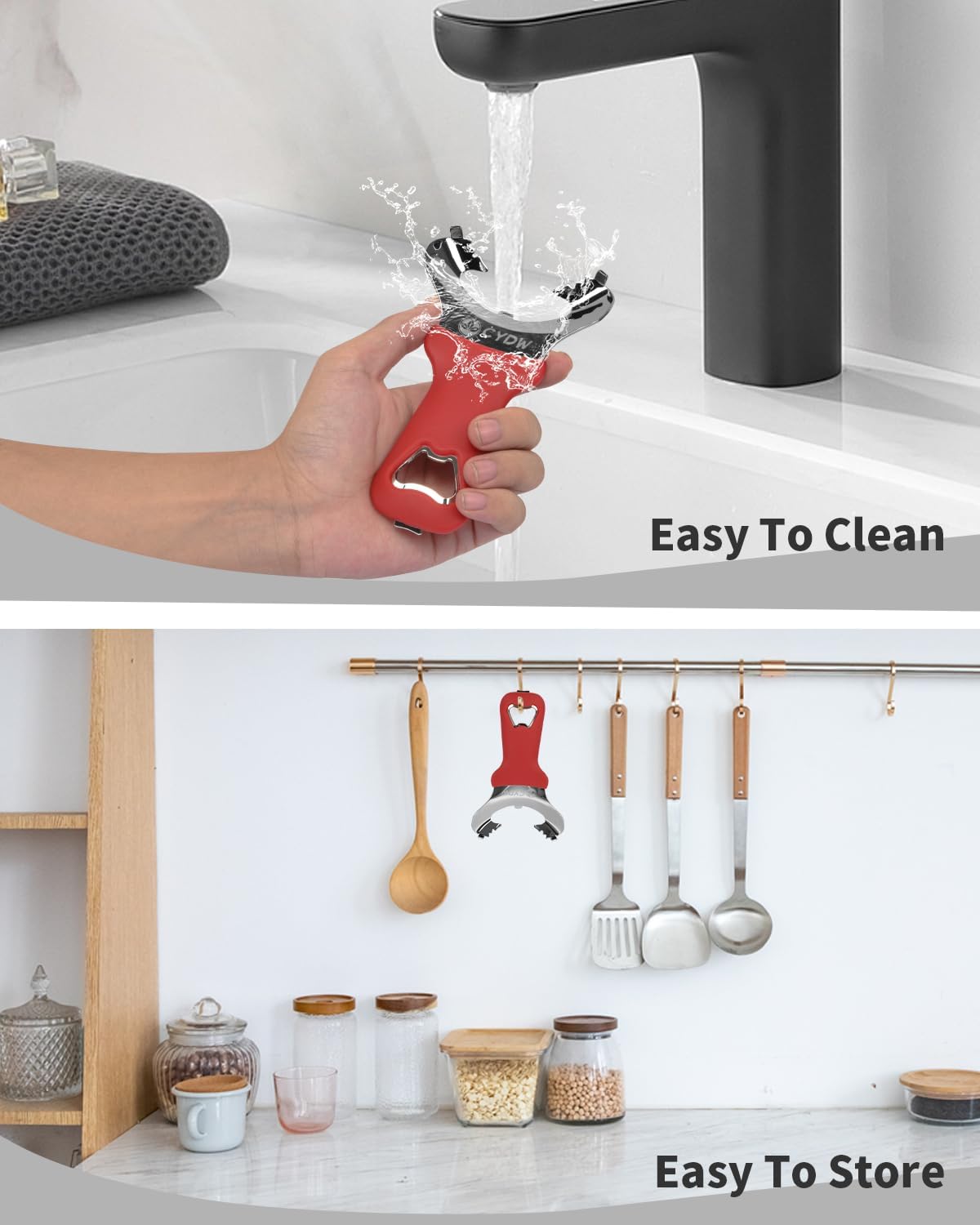Mason Jar Opener Tool with Soft Touch Handle, for Canning Supplies