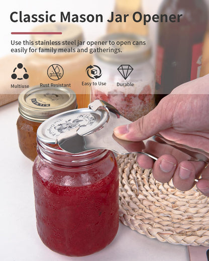 Mason Jar Opener Tool with Soft Touch Handle, for Canning Supplies