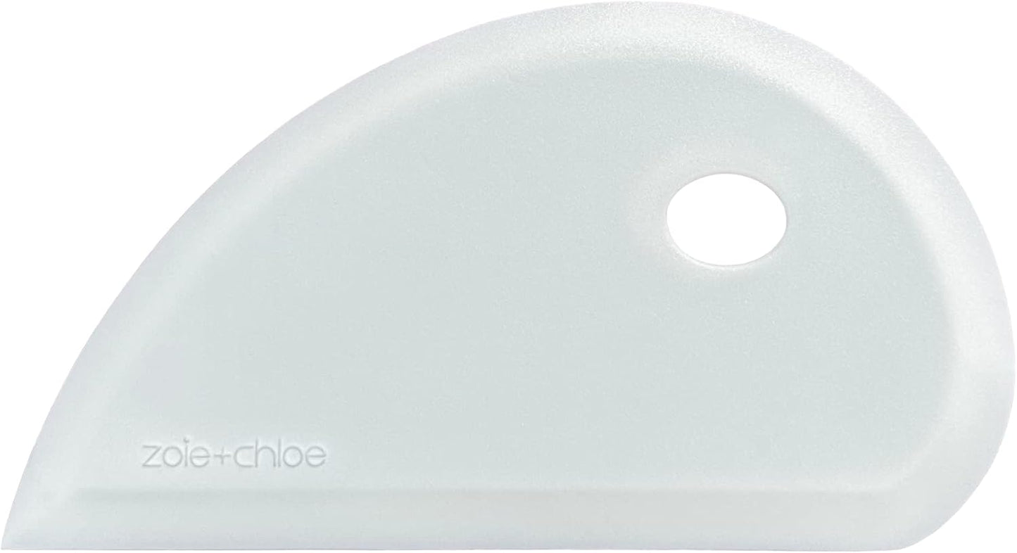 Multipurpose Silicone Bowl Scraper - Dough Scraper for Cleaning Mixing Bowls, Baking Pan - Silicone Scraper Spatula For Painting, Smoothing, Frosting, Cake Decorating - Blue, 7x3.75"