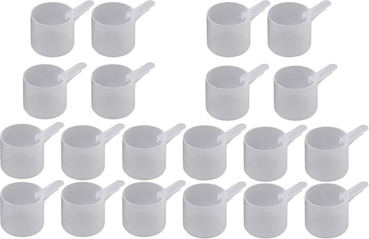 60 mL Plastic Measuring Packaging Scoop (= 60 cc/ = 4 tablespoon/ = 2 fl oz), Short Handle - to Measure and Dispense Spices, Granules, Powders, for Seeds Packing made in USA (20)