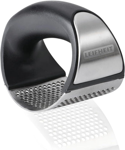 Garlic-King Proline Garlic Press Rocker, Time Saving, Durable Strong Mincer Tool - Easy to Use & Clean Crusher, Dishwasher Safe, Kitchen Gadget Smasher, Black/Silver
