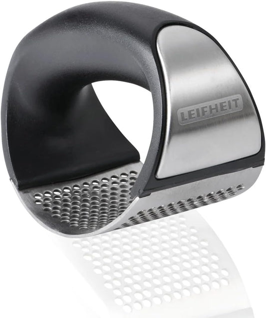 Garlic-King Proline Garlic Press Rocker, Time Saving, Durable Strong Mincer Tool - Easy to Use & Clean Crusher, Dishwasher Safe, Kitchen Gadget Smasher, Black/Silver