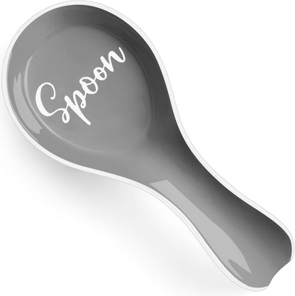 Ceramic Spoon Rest for Stove Top, Large Spoon Holder, Spoon Rest for Kitchen Counter, Spatula Holder Utensil Rest for Ladles, Tong, Modern Rustic Kitchen Decor, Black