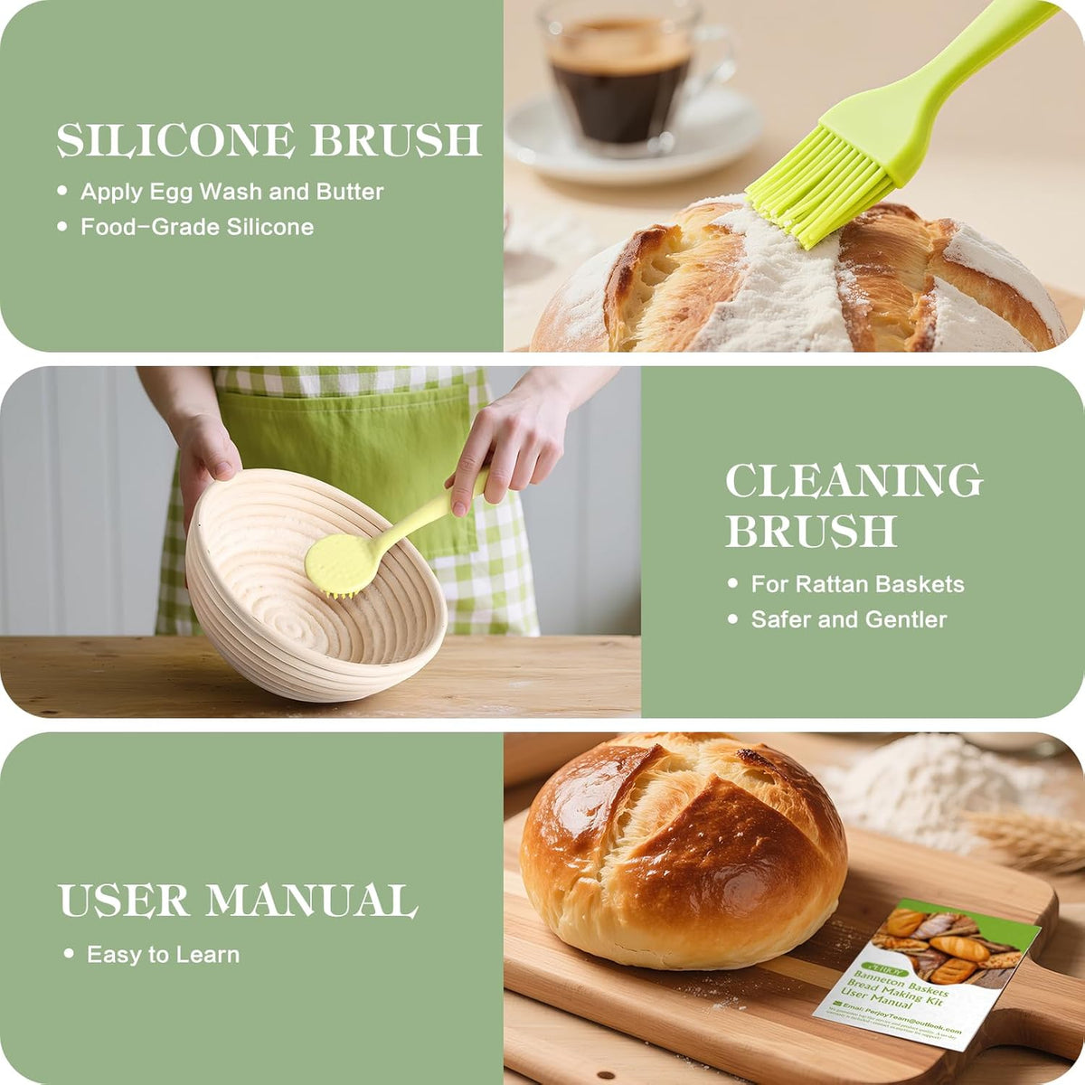 Sourdough Starter Kit, 9'' Round Banneton Bread Proofing Basket, Sourdough Kit with Jar, Sourdough Bread Baking Supplies with Bread Lame, Dough Scraper, Dough Whisk, Silicone Bread Sling