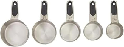 Professional Set of 5 Stainless Steel Measuring Cups, Precision and Ease in Every Scoop, Features Magnetic Handles for Easy Storage, Dishwasher Safe
