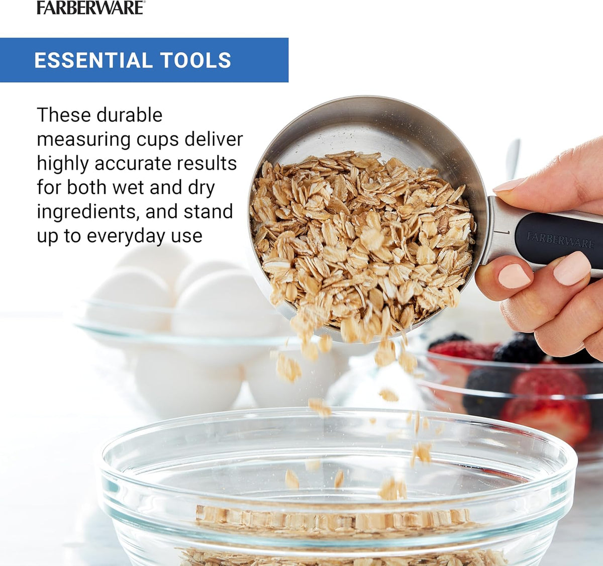Professional Set of 5 Stainless Steel Measuring Cups, Precision and Ease in Every Scoop, Features Magnetic Handles for Easy Storage, Dishwasher Safe