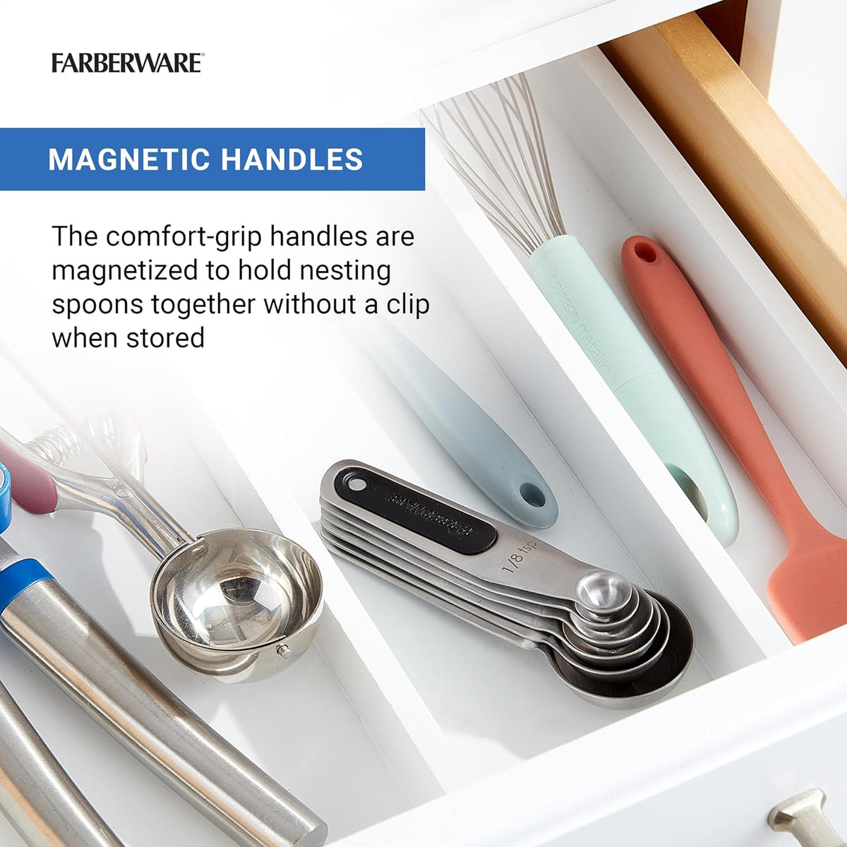Professional Set of 5 Stainless Steel Measuring Cups, Precision and Ease in Every Scoop, Features Magnetic Handles for Easy Storage, Dishwasher Safe