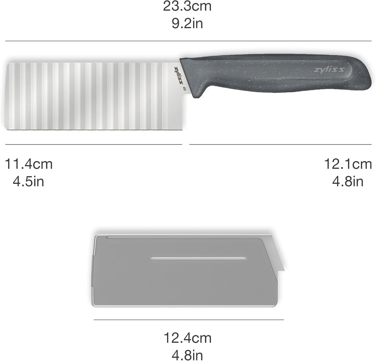 Crinkle Cut Knife – Stainless Steel Wavy Blade for Crinkle Cut French Fries, Vegetables & Fruit – Fun Snack & Garnish Cutter with Wheat Straw Handle, Dishwasher Safe, 5-Year Guarantee 4.5"