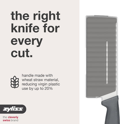 Crinkle Cut Knife – Stainless Steel Wavy Blade for Crinkle Cut French Fries, Vegetables & Fruit – Fun Snack & Garnish Cutter with Wheat Straw Handle, Dishwasher Safe, 5-Year Guarantee 4.5"