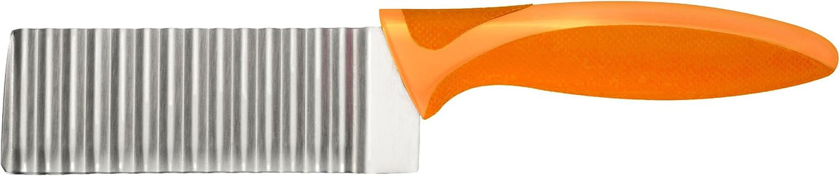 Crinkle Cut Knife – Stainless Steel Wavy Blade for Crinkle Cut French Fries, Vegetables & Fruit – Fun Snack & Garnish Cutter with Wheat Straw Handle, Dishwasher Safe, 5-Year Guarantee 4.5"