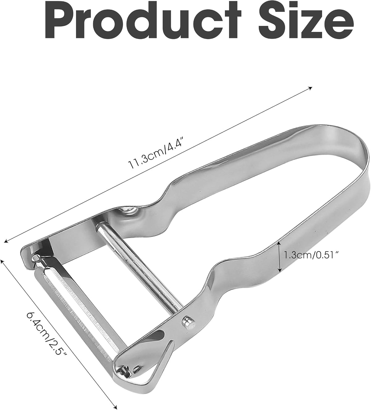 3PCS Vegetable & Potato Peeler in Silver Color, Stainless Steel Handle & Blade for Kitchen, Normal, vegetable-peelers-190424