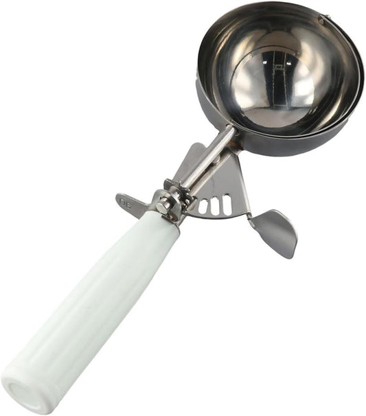 Stainless Steel Portion Scoop with Comfort Handle,Easy to Clean,Ice Cream Disher with Trigger Release,Cookie Scoop for Portion Control,Half Cup for Cookie Dough