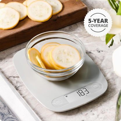 Food Scale – Digital Kitchen Scale, 1g Precision, Easy-Tare & Quick Conversion, Slim Compact Design, Durable & Portable | Ideal for Cooking, Baking & Meal Prep (Ash Gray)