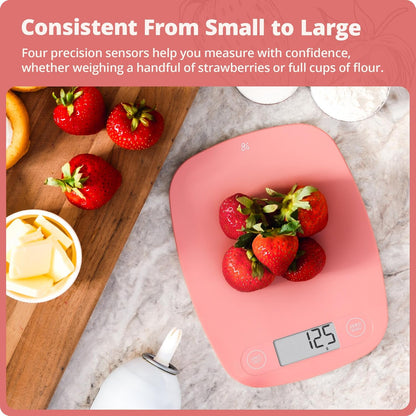 Food Scale – Digital Kitchen Scale, 1g Precision, Easy-Tare & Quick Conversion, Slim Compact Design, Durable & Portable | Ideal for Cooking, Baking & Meal Prep (Ash Gray)