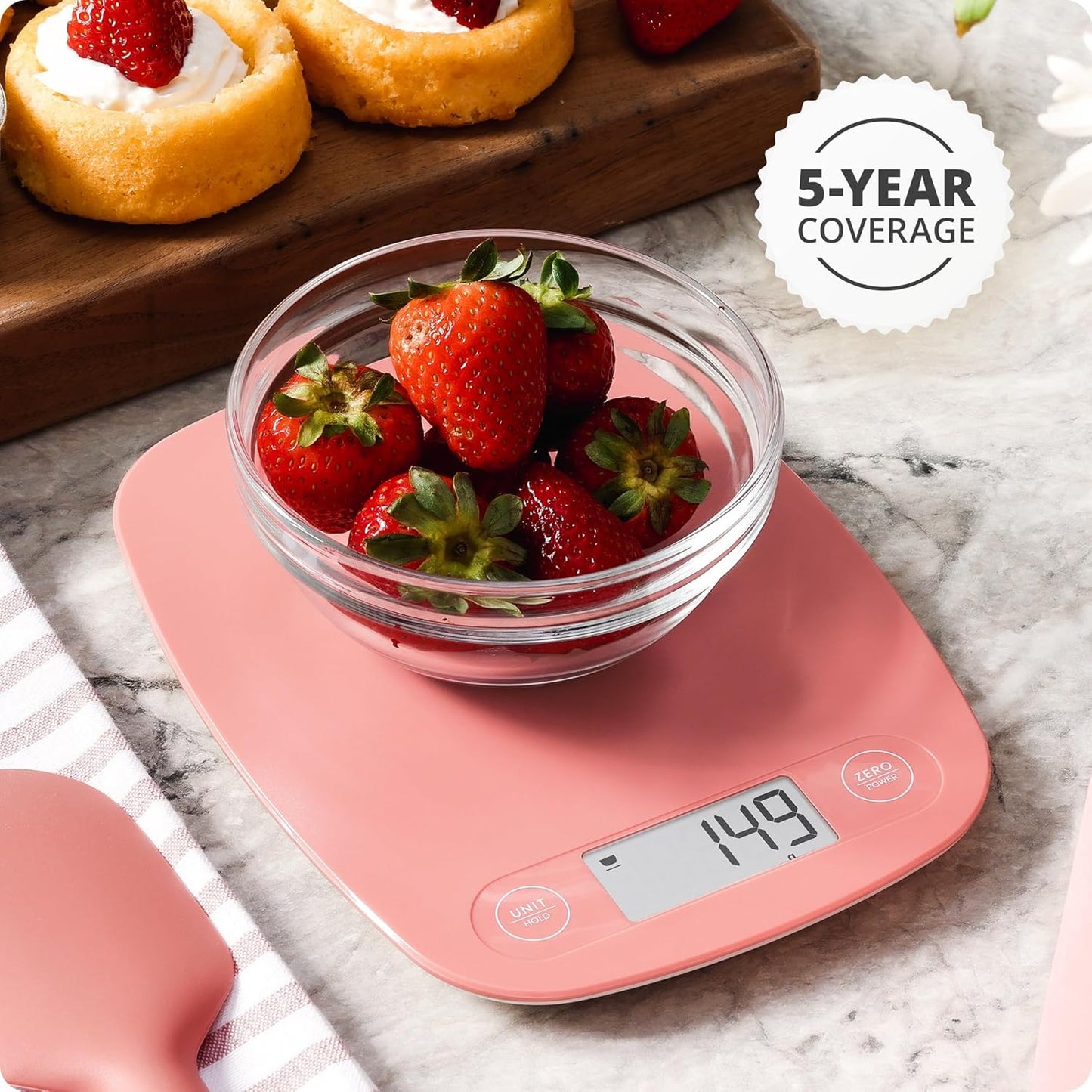 Food Scale – Digital Kitchen Scale, 1g Precision, Easy-Tare & Quick Conversion, Slim Compact Design, Durable & Portable | Ideal for Cooking, Baking & Meal Prep (Ash Gray)