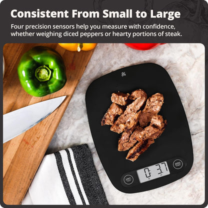 Food Scale – Digital Kitchen Scale, 1g Precision, Easy-Tare & Quick Conversion, Slim Compact Design, Durable & Portable | Ideal for Cooking, Baking & Meal Prep (Ash Gray)