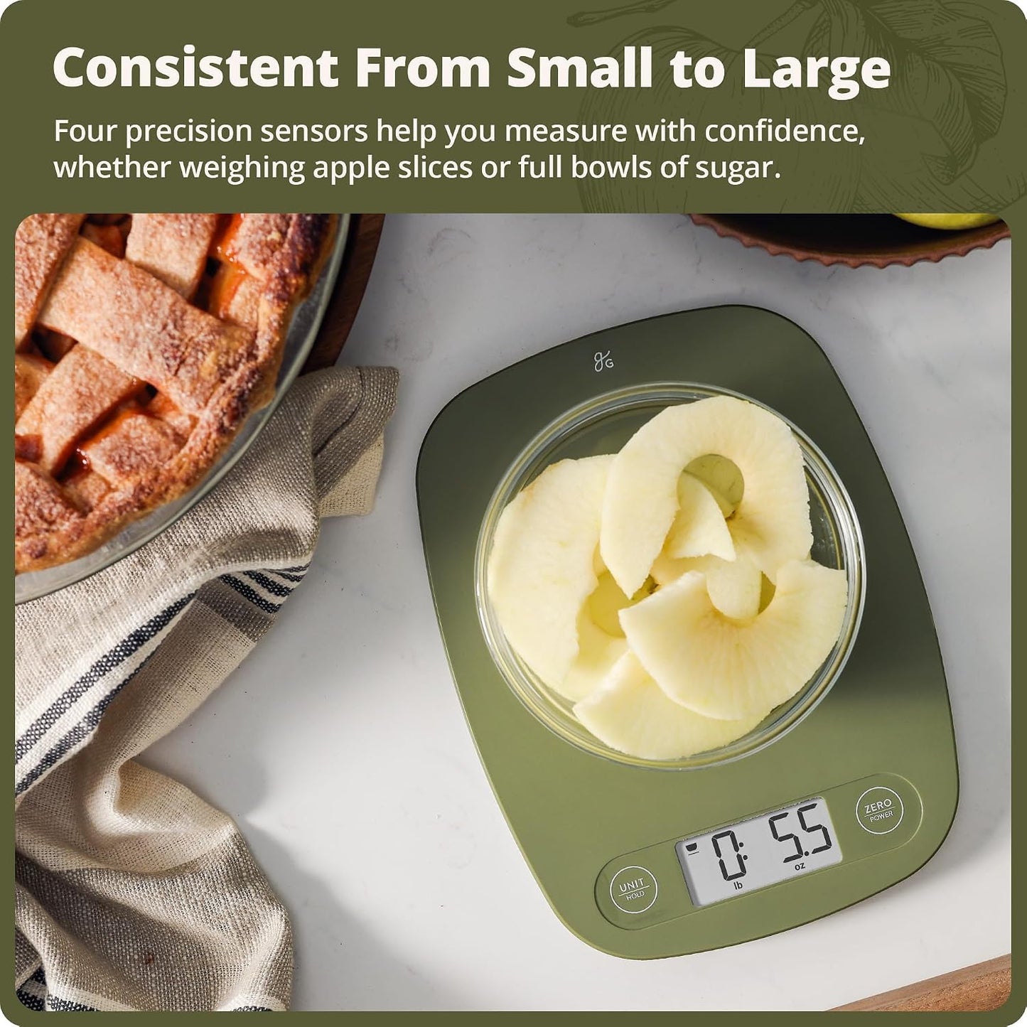 Food Scale – Digital Kitchen Scale, 1g Precision, Easy-Tare & Quick Conversion, Slim Compact Design, Durable & Portable | Ideal for Cooking, Baking & Meal Prep (Ash Gray)