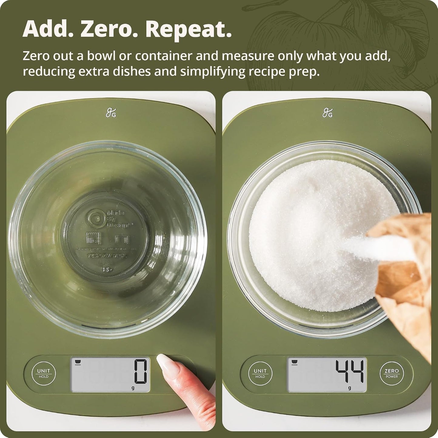 Food Scale – Digital Kitchen Scale, 1g Precision, Easy-Tare & Quick Conversion, Slim Compact Design, Durable & Portable | Ideal for Cooking, Baking & Meal Prep (Ash Gray)