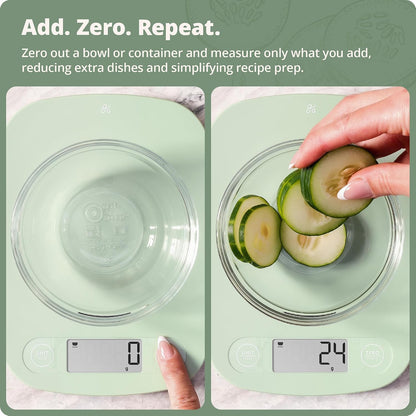 Food Scale – Digital Kitchen Scale, 1g Precision, Easy-Tare & Quick Conversion, Slim Compact Design, Durable & Portable | Ideal for Cooking, Baking & Meal Prep (Ash Gray)