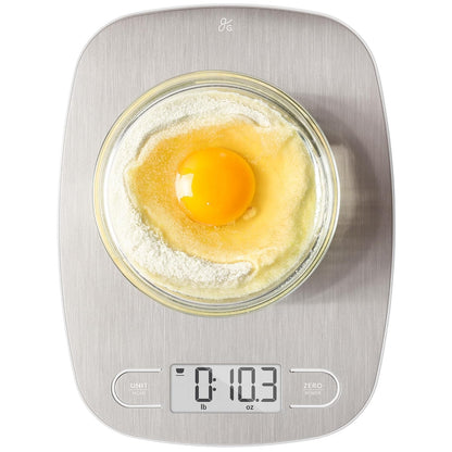 Food Scale – Digital Kitchen Scale, 1g Precision, Easy-Tare & Quick Conversion, Slim Compact Design, Durable & Portable | Ideal for Cooking, Baking & Meal Prep (Ash Gray)
