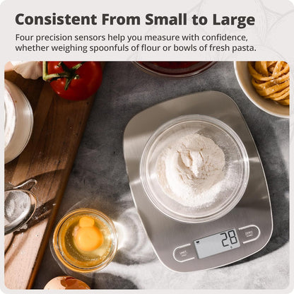Food Scale – Digital Kitchen Scale, 1g Precision, Easy-Tare & Quick Conversion, Slim Compact Design, Durable & Portable | Ideal for Cooking, Baking & Meal Prep (Ash Gray)