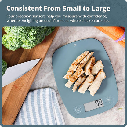 Food Scale – Digital Kitchen Scale, 1g Precision, Easy-Tare & Quick Conversion, Slim Compact Design, Durable & Portable | Ideal for Cooking, Baking & Meal Prep (Ash Gray)
