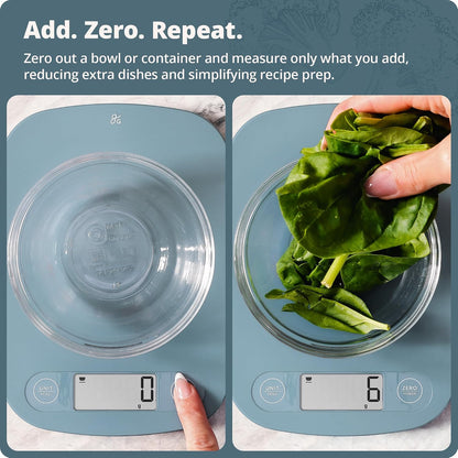 Food Scale – Digital Kitchen Scale, 1g Precision, Easy-Tare & Quick Conversion, Slim Compact Design, Durable & Portable | Ideal for Cooking, Baking & Meal Prep (Ash Gray)