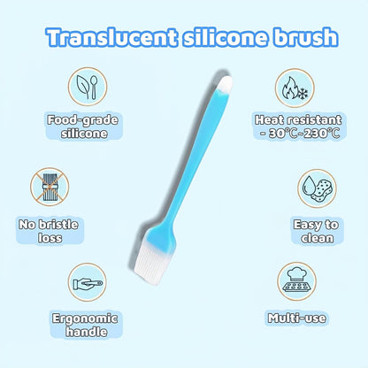 Silicone Basting Pastry Brush, 10.35 Inch, Blue, Food Grade, Heat Resistant -30°C to 230°C, No Bristle Loss, for Baking, BBQ, and Cooking