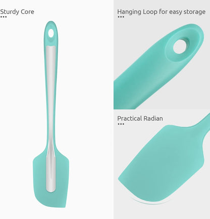 Silicone Large Spatula, 600ºF High Temp Scraper, 11.38in, Aqua Sky | Food Grade Heat Resistant Silicon, Seamless Flexible Plastic Spatula Kitchen Use, Rubber Scraper for Baking Cooking Mixing