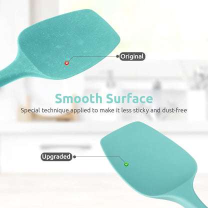 Silicone Large Spatula, 600ºF High Temp Scraper, 11.38in, Aqua Sky | Food Grade Heat Resistant Silicon, Seamless Flexible Plastic Spatula Kitchen Use, Rubber Scraper for Baking Cooking Mixing