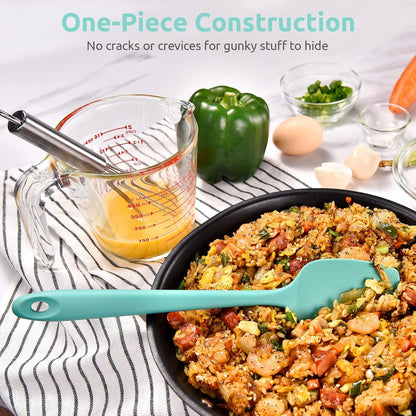 Silicone Large Spatula, 600ºF High Temp Scraper, 11.38in, Aqua Sky | Food Grade Heat Resistant Silicon, Seamless Flexible Plastic Spatula Kitchen Use, Rubber Scraper for Baking Cooking Mixing