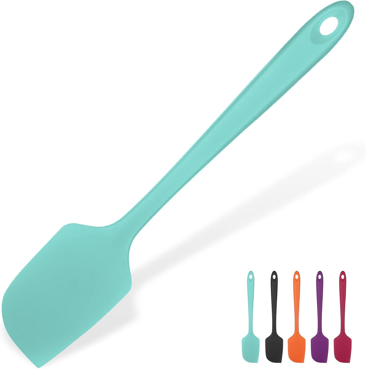 Silicone Large Spatula, 600ºF High Temp Scraper, 11.38in, Aqua Sky | Food Grade Heat Resistant Silicon, Seamless Flexible Plastic Spatula Kitchen Use, Rubber Scraper for Baking Cooking Mixing