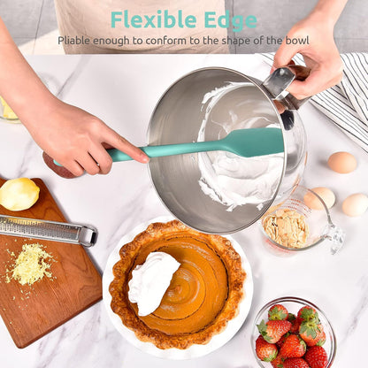 Silicone Large Spatula, 600ºF High Temp Scraper, 11.38in, Aqua Sky | Food Grade Heat Resistant Silicon, Seamless Flexible Plastic Spatula Kitchen Use, Rubber Scraper for Baking Cooking Mixing