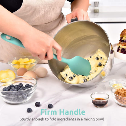 Silicone Large Spatula, 600ºF High Temp Scraper, 11.38in, Aqua Sky | Food Grade Heat Resistant Silicon, Seamless Flexible Plastic Spatula Kitchen Use, Rubber Scraper for Baking Cooking Mixing