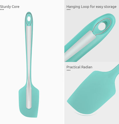 Silicone Large Spatula, 600ºF High Temp Scraper, 11.38in, Aqua Sky | Food Grade Heat Resistant Silicon, Seamless Flexible Plastic Spatula Kitchen Use, Rubber Scraper for Baking Cooking Mixing